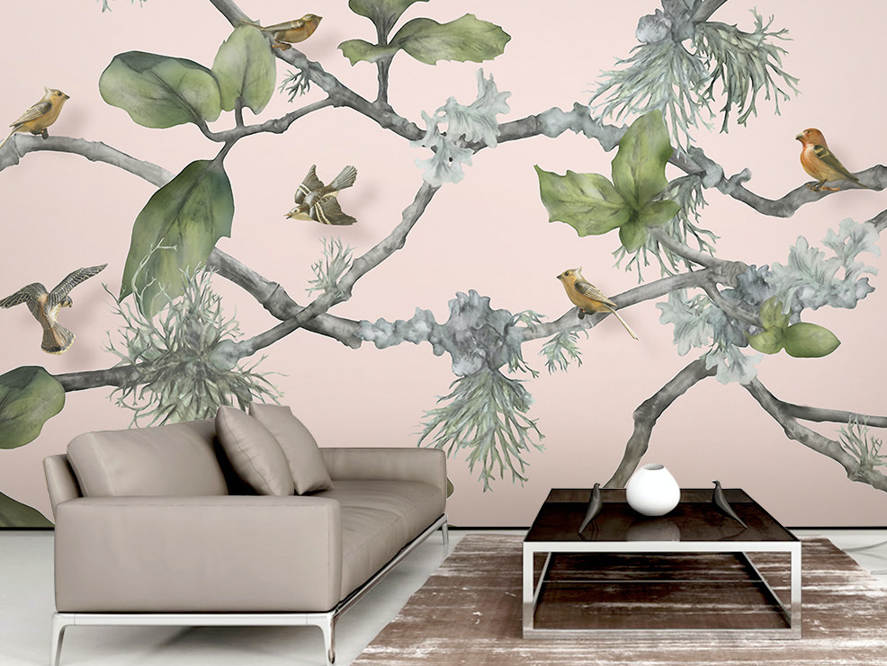 3D Twig Magpie WG008 Wall Murals