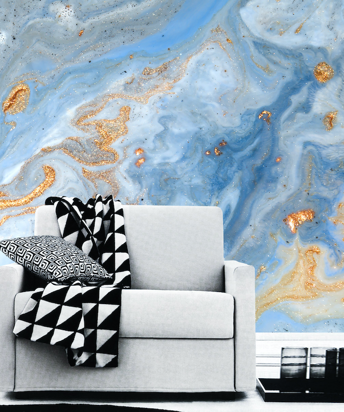 3D Blue Pattern W024 Wall Murals