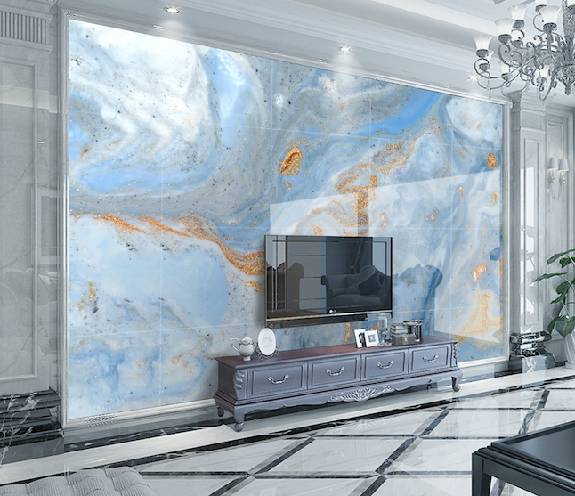 3D Blue Pattern W024 Wall Murals