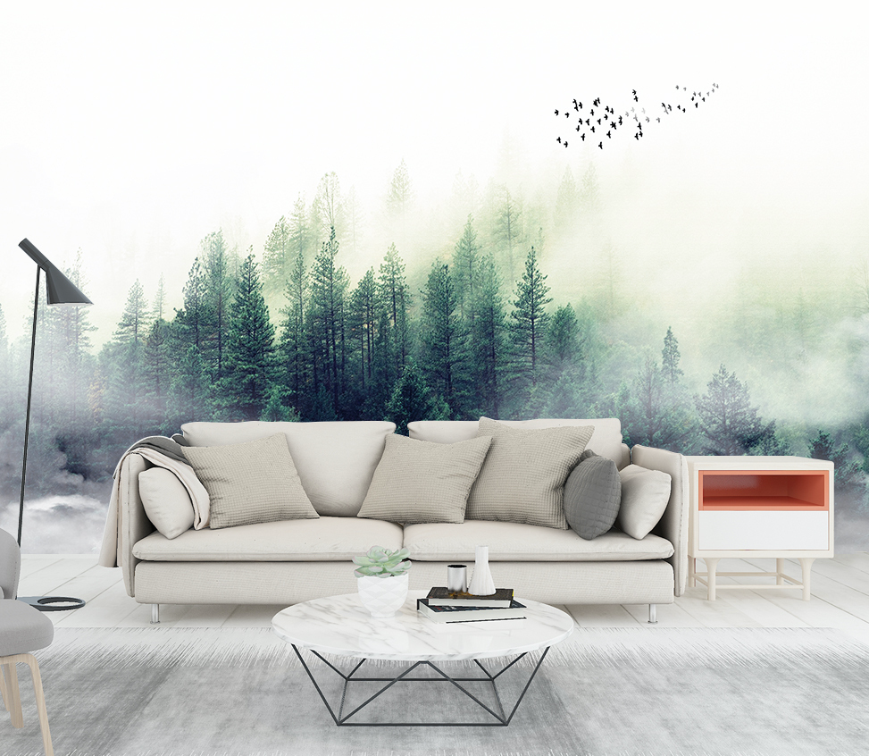 3D Foggy Forest WG029 Wall Murals
