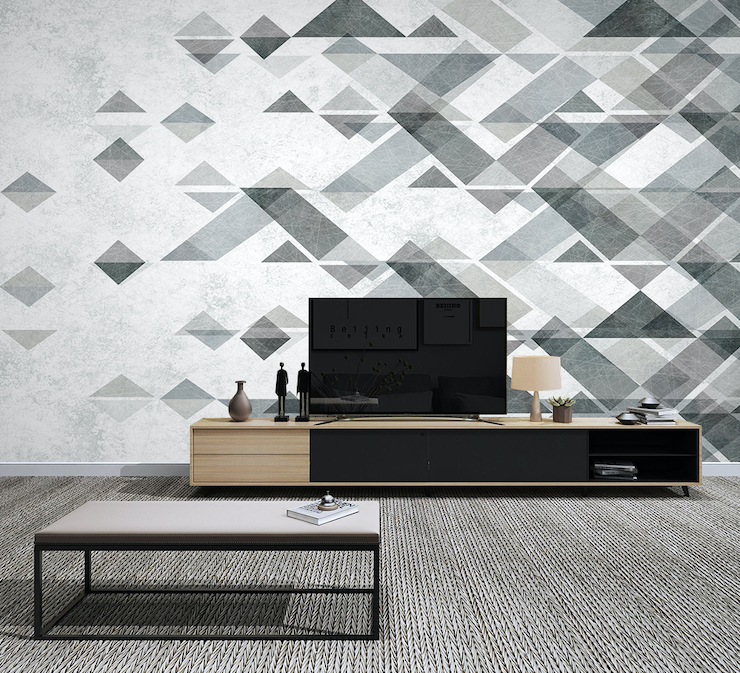 3D Grey Geometry WG072 Wall Murals
