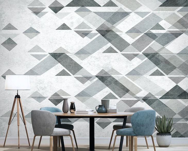 3D Grey Geometry WG072 Wall Murals