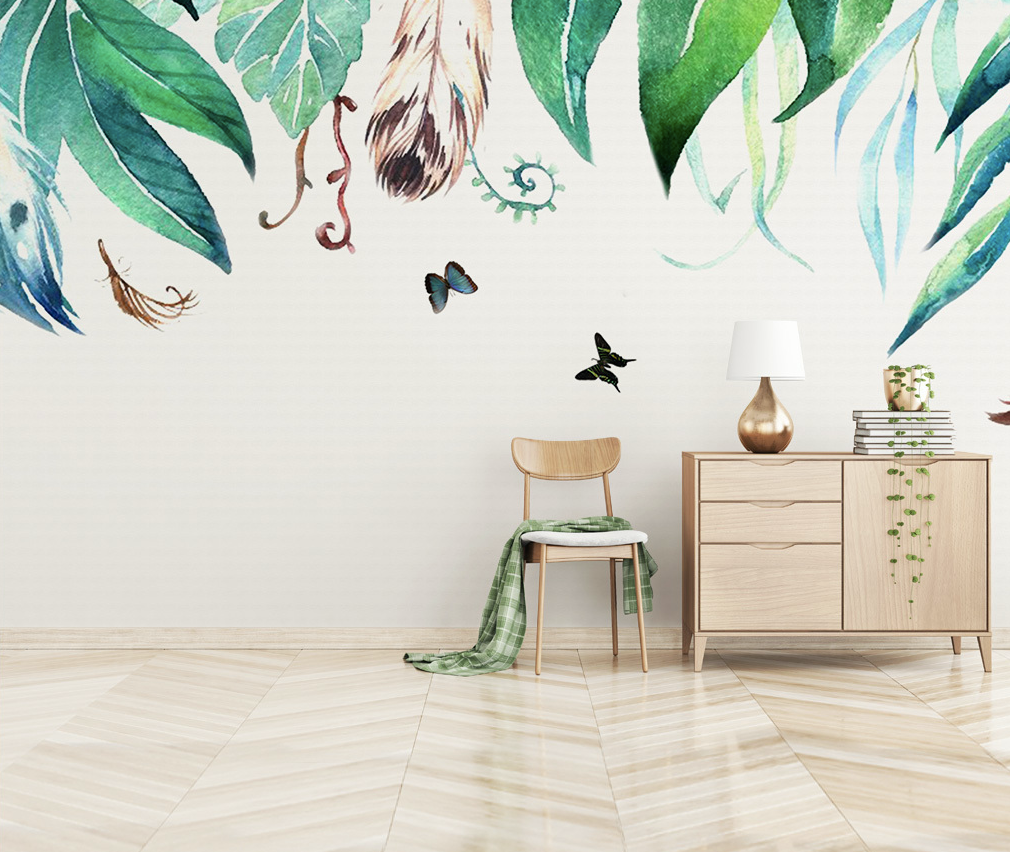 3D Feather Leaf WG085 Wall Murals