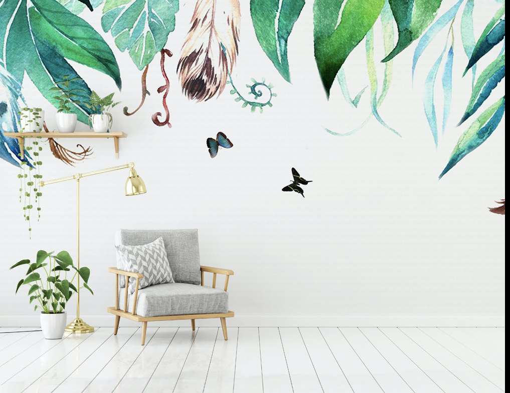 3D Feather Leaf WG085 Wall Murals
