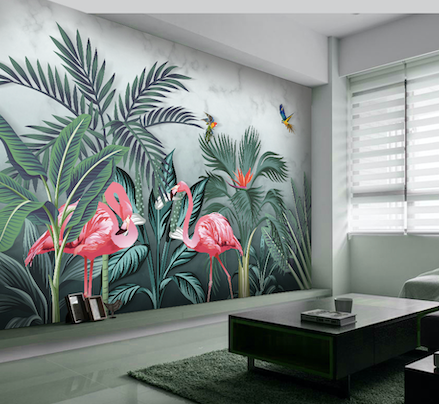3D Pink Flamingo WG078 Wall Murals