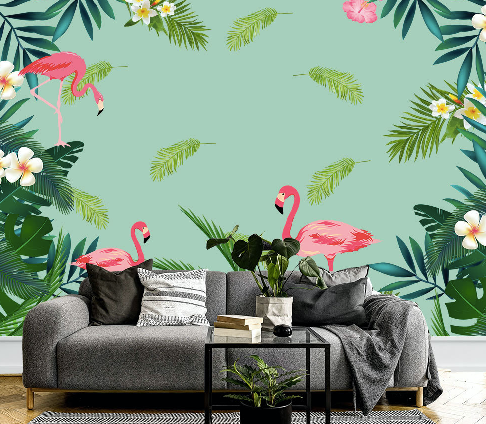 3D Pink Flamingo WG107 Wall Murals