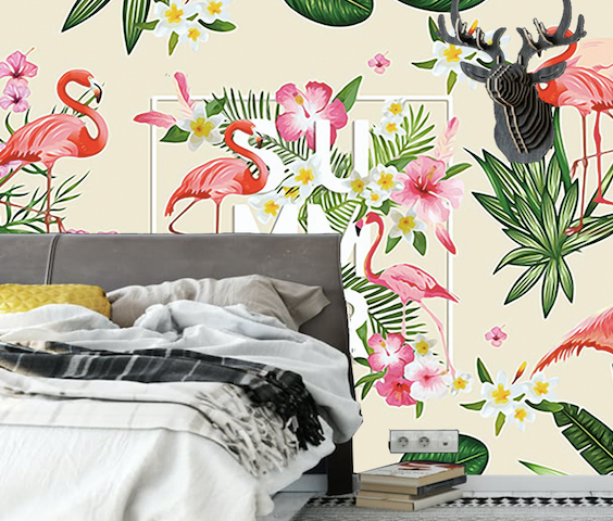 3D Pink Flamingo WG116 Wall Murals