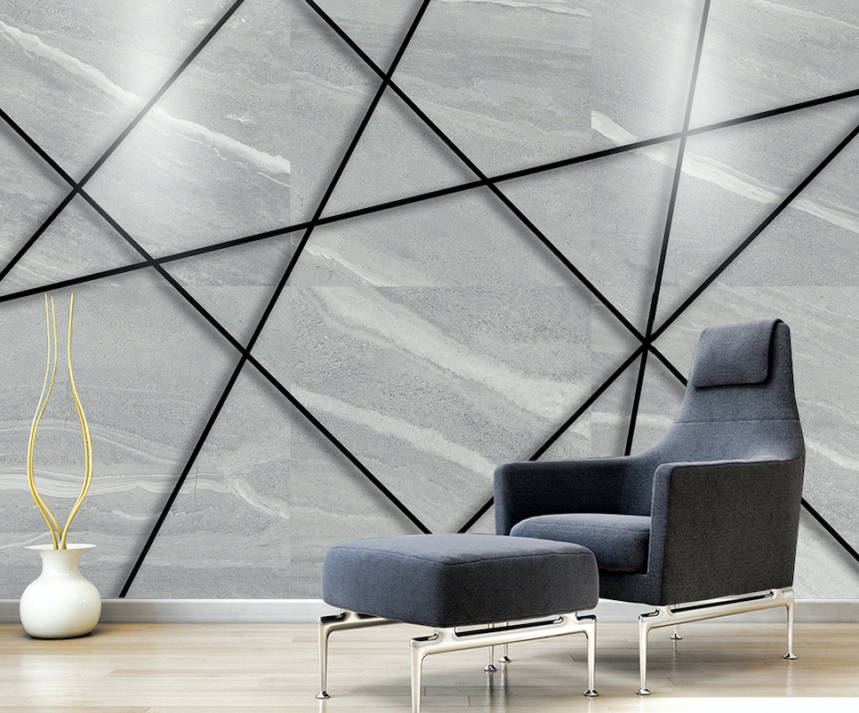 3D Black Lines WG160 Wall Murals