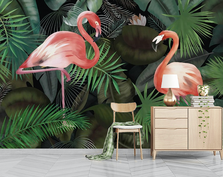 3D Pink Flamingo WG172 Wall Murals