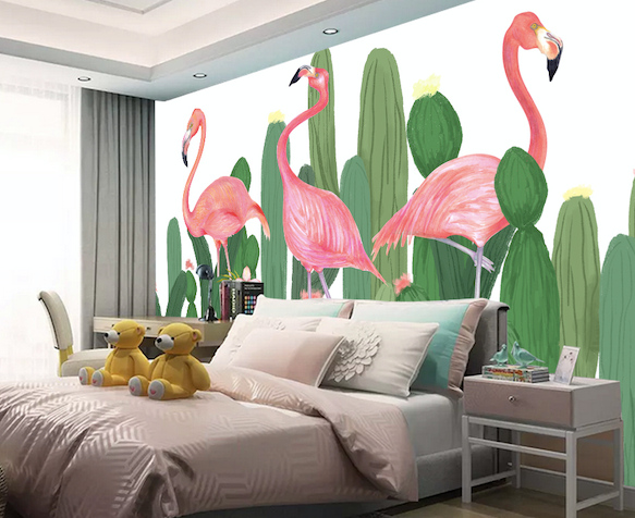 3D Pink Flamingo WG181 Wall Murals