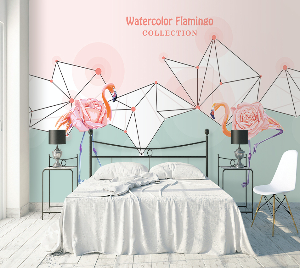 3D Pink Flamingo WG202 Wall Murals