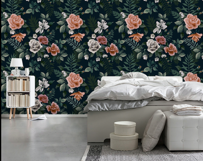 3D Night Rose WG219 Wall Murals