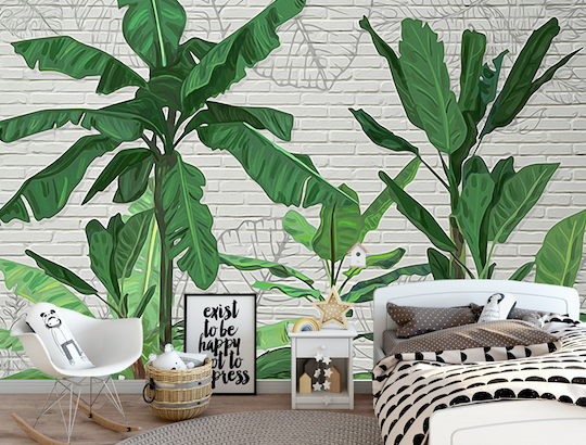 3D Green Leaf WG218 Wall Murals