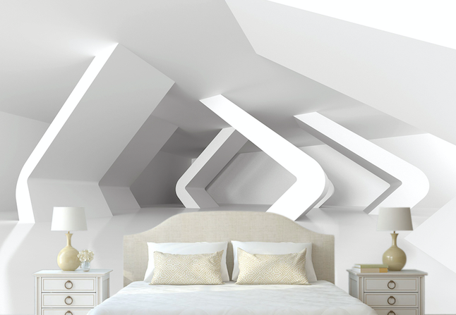 3D White Building WG246 Wall Murals