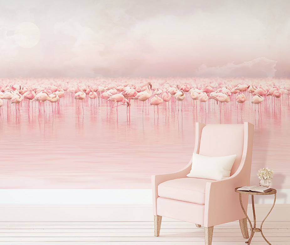 3D Pink Flamingo WG247 Wall Murals