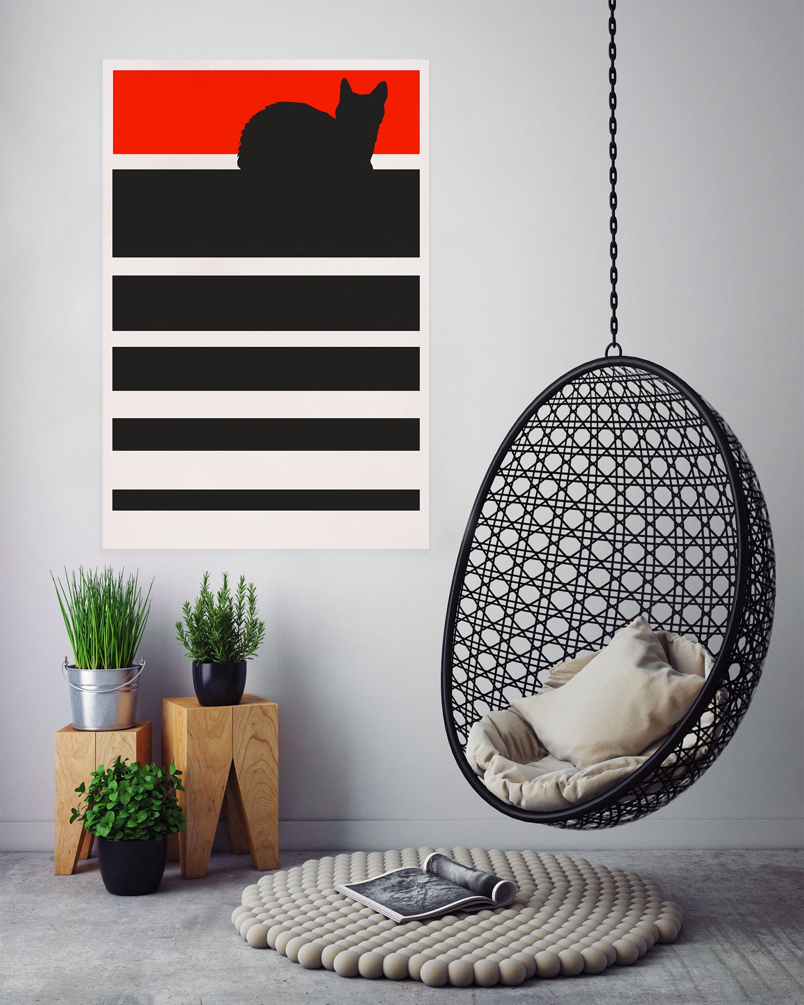 3D Orange Cat 138 Boris Draschoff Wall Sticker