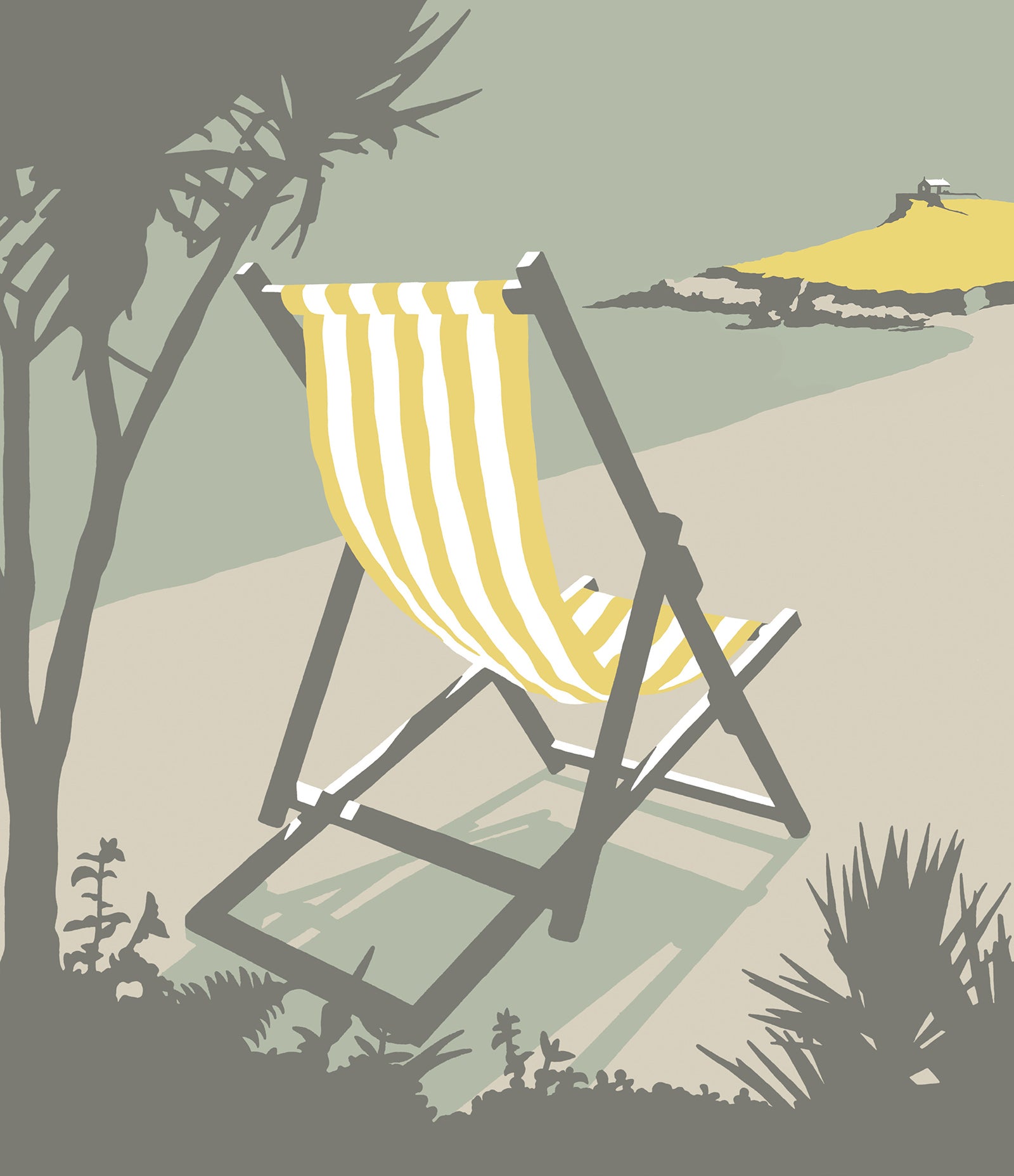 3D Small Yellow Bench 071 Steve Read Wall Sticker