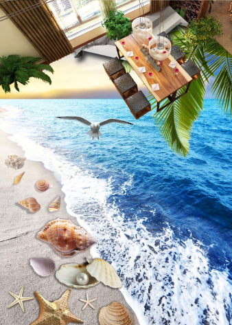 3D Seagull 091 Floor Mural Wallpaper AJ Wallpaper 2 