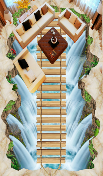3D Rocking Wooden Bridge 083 Floor Mural Wallpaper AJ Wallpaper 2 