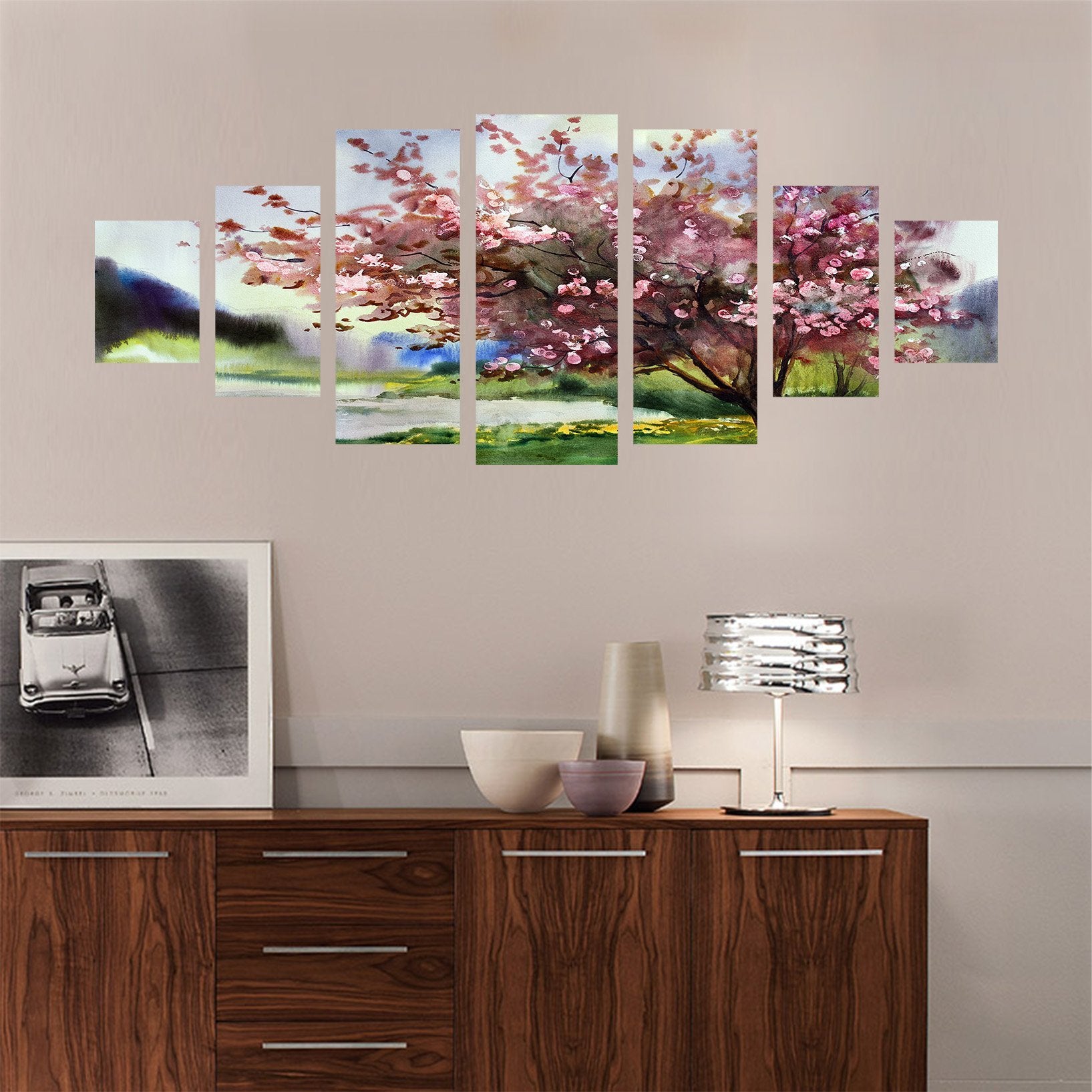 3D Tree River 117 Unframed Print Wallpaper Wallpaper AJ Wallpaper 