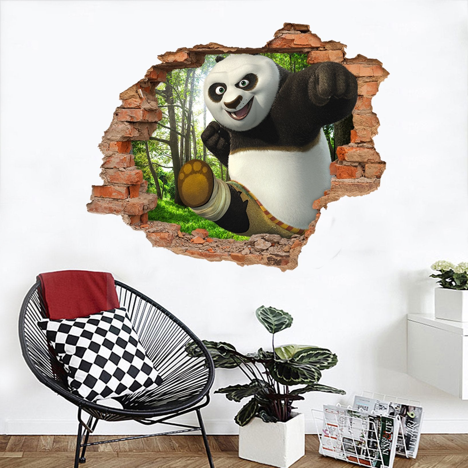 3D Kung Fu Panda 230 Broken Wall Murals Wallpaper AJ Wallpaper 