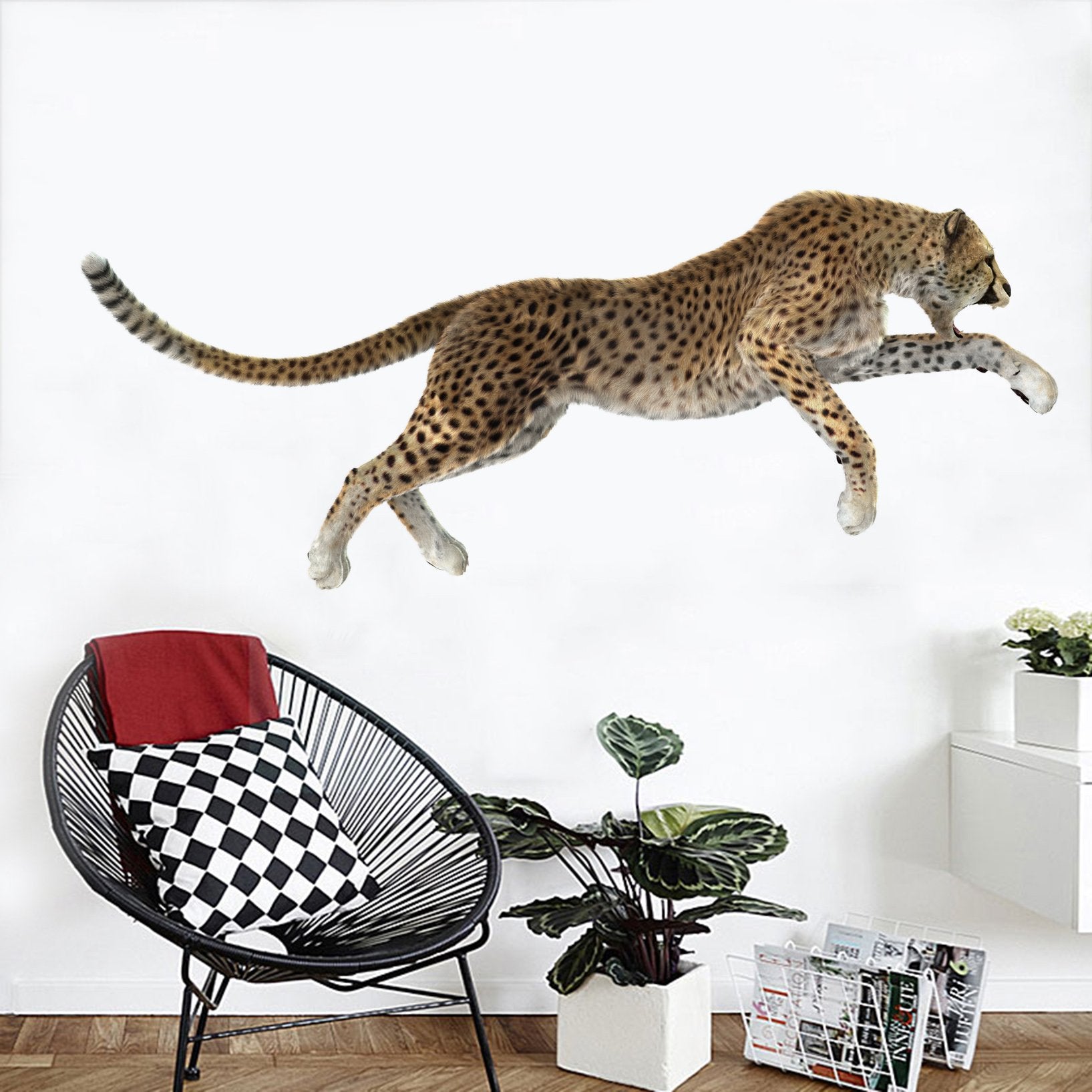 3D Leopard Howling 118 Animals Wall Stickers Wallpaper AJ Wallpaper 
