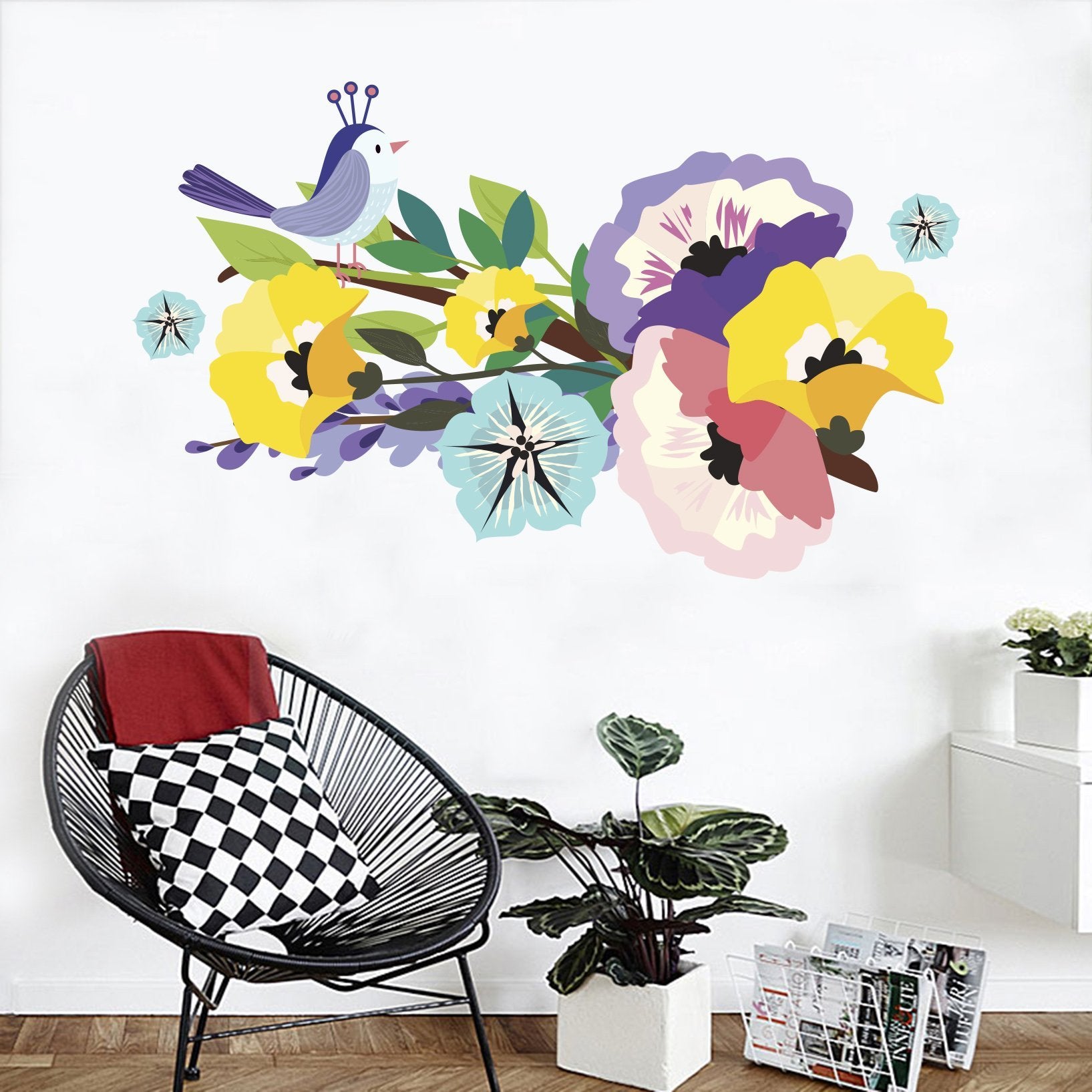 3D Cartoon Colored Flower 188 Wall Stickers Wallpaper AJ Wallpaper 