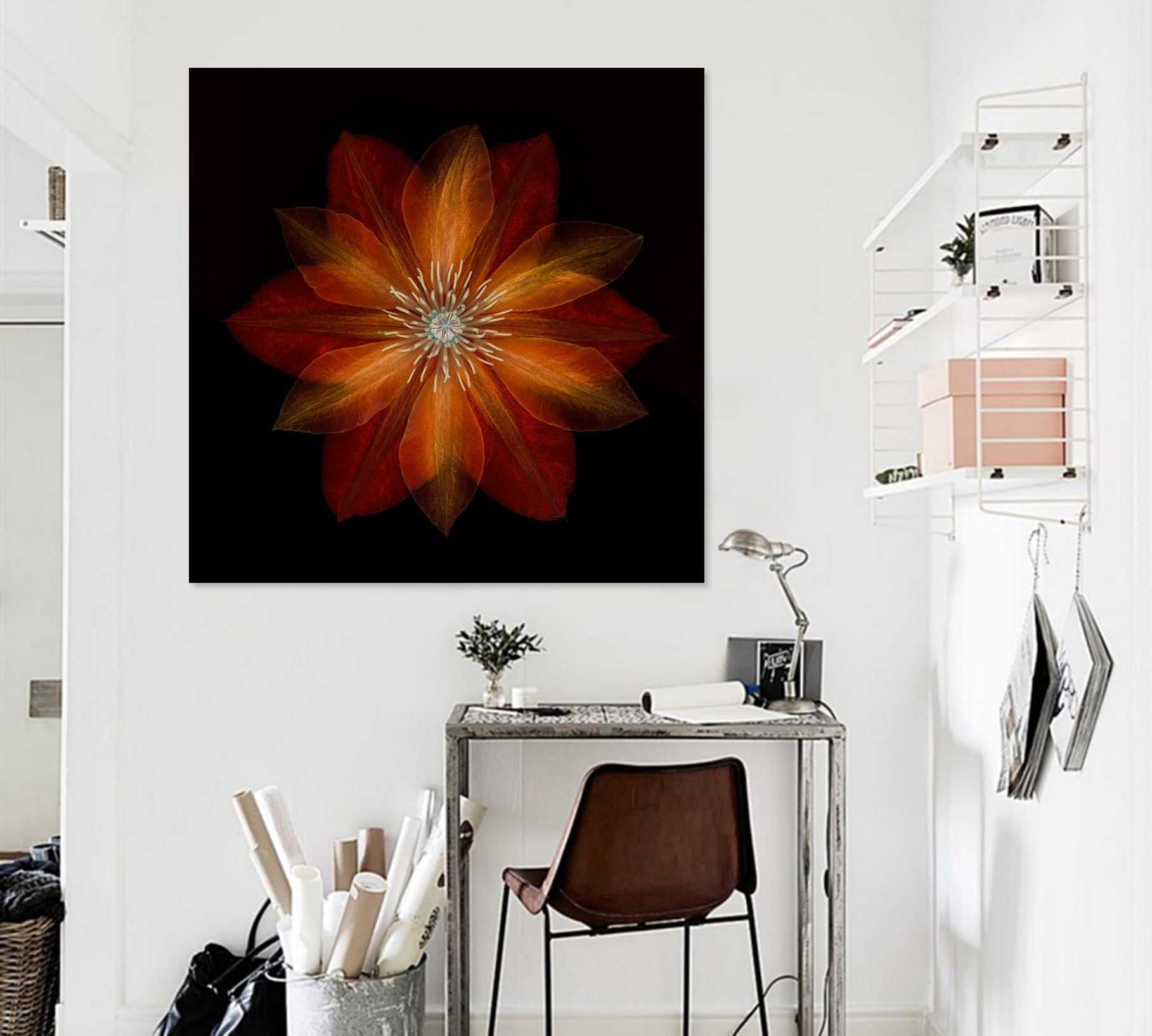 3D Fire Red Flower 025 Assaf Frank Wall Sticker