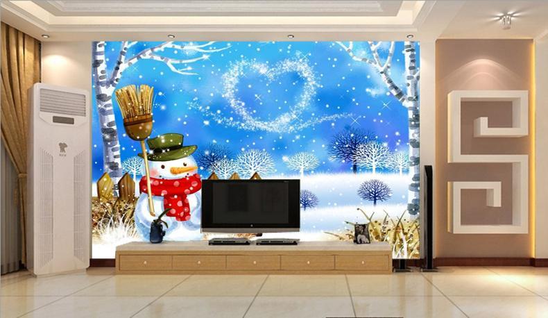 3D Snowman Love 068 Wallpaper AJ Wallpaper 