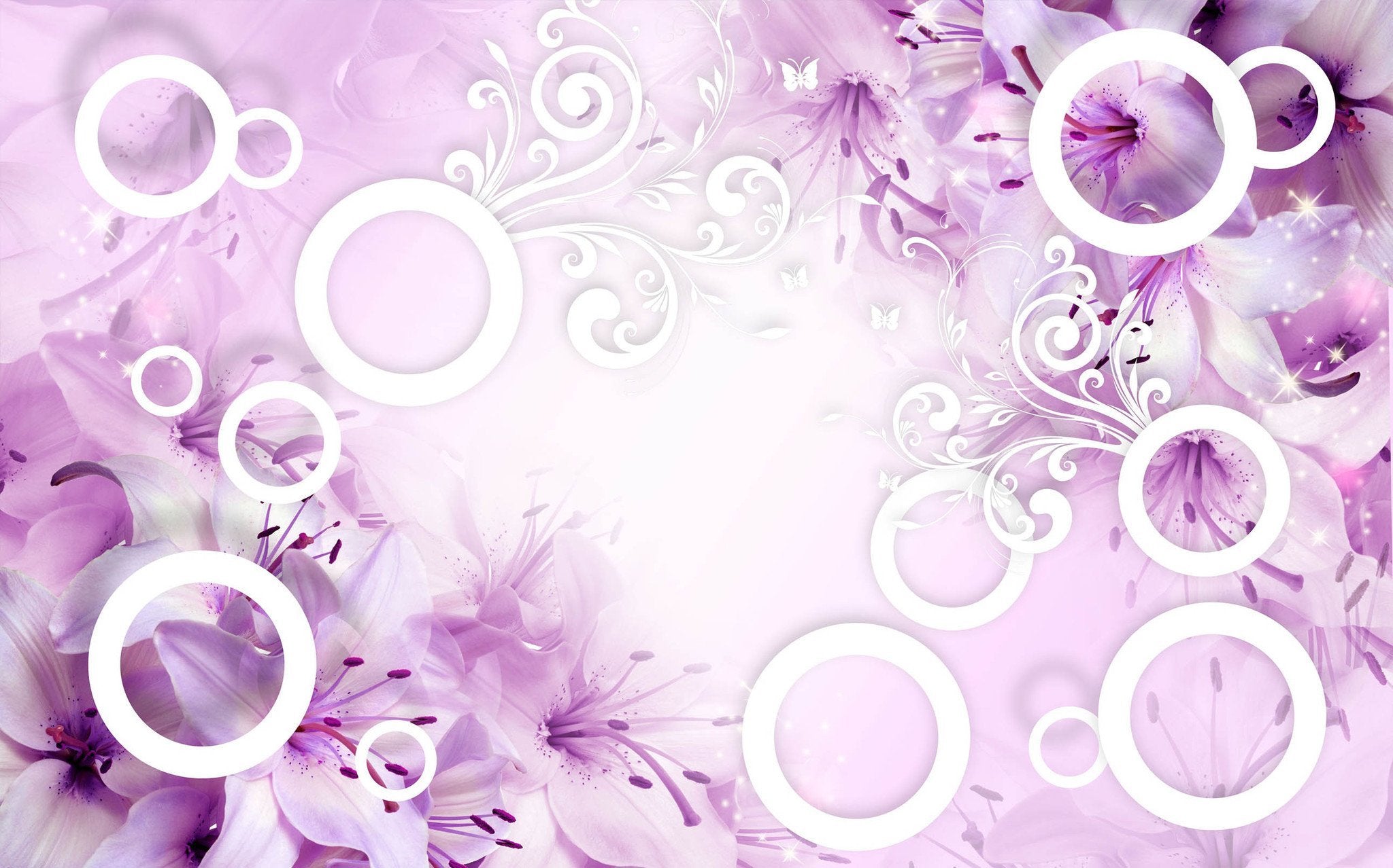 Flowers Vine And Rings Wallpaper AJ Wallpaper 