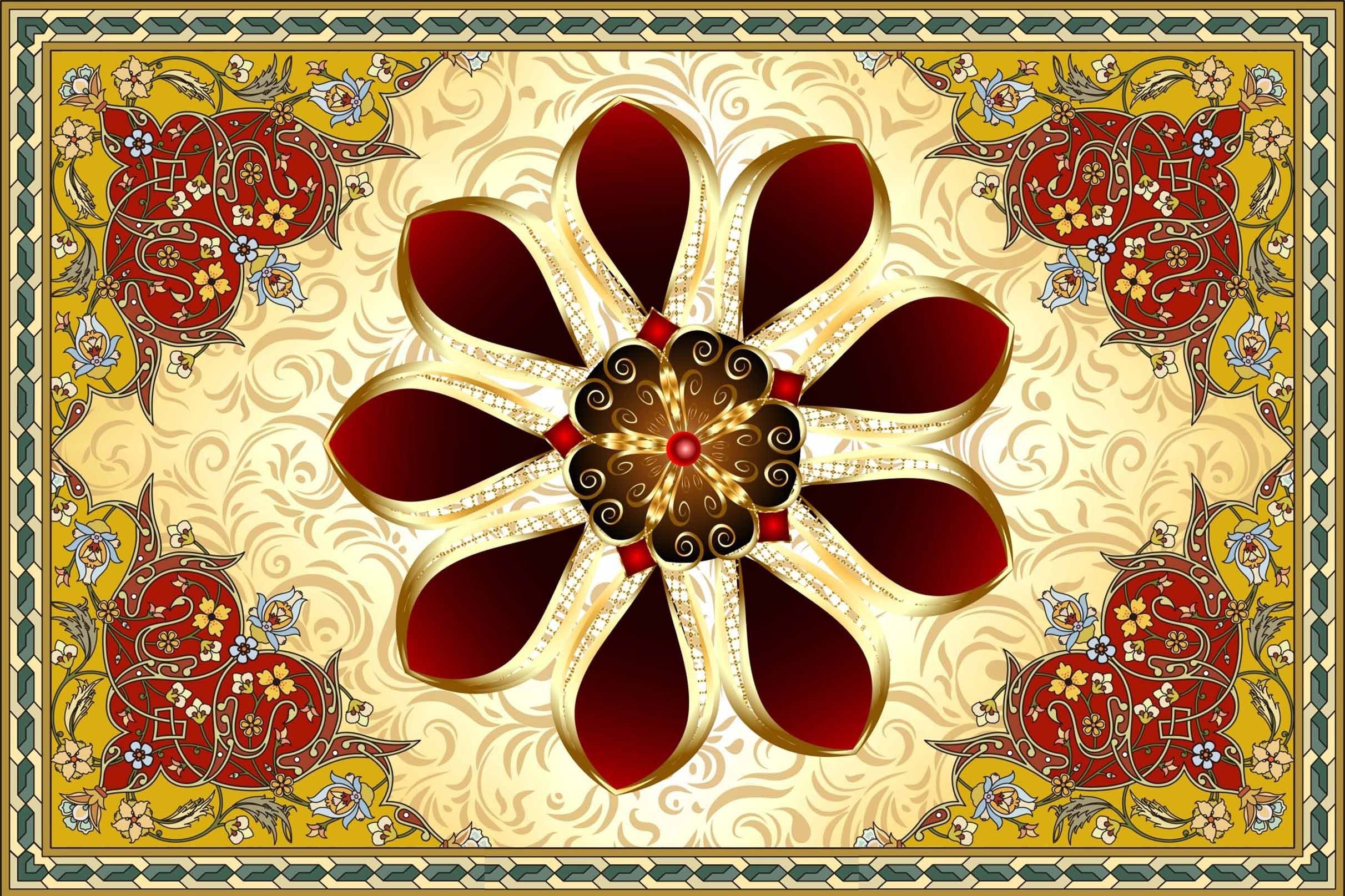 3D Flower Pattern 534 Kitchen Mat Floor Mural Wallpaper AJ Wallpaper 
