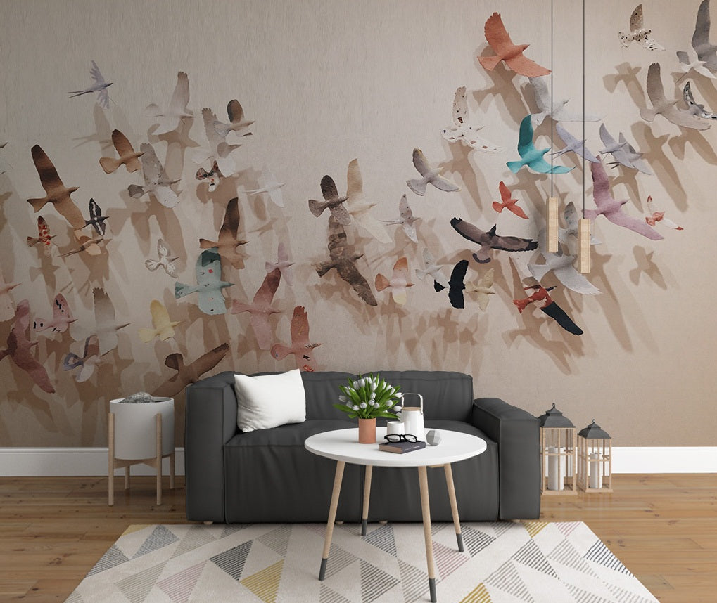 3D Color Pigeon WC532 Wall Murals