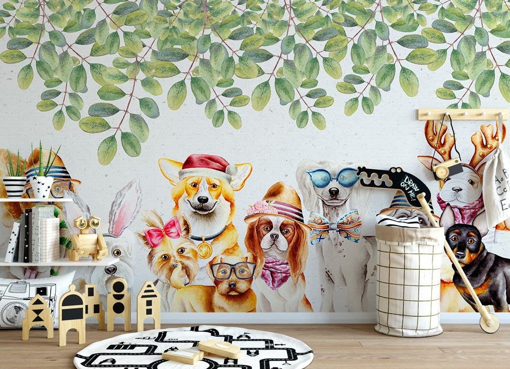 3D Hat Puppy WC502 Wall Murals
