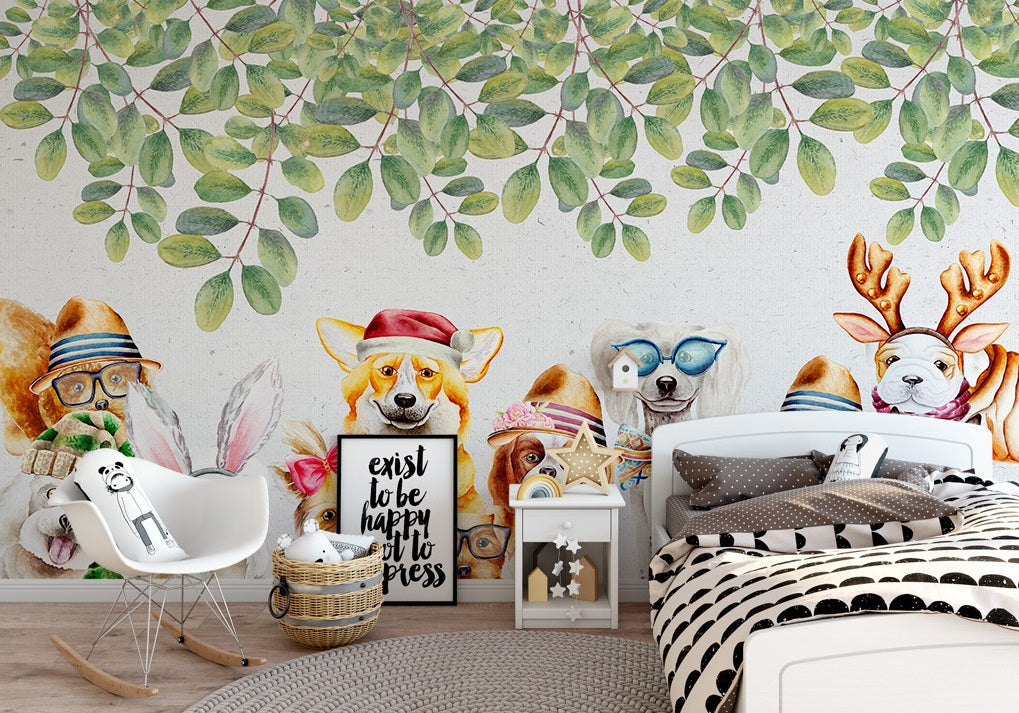3D Hat Puppy WC502 Wall Murals