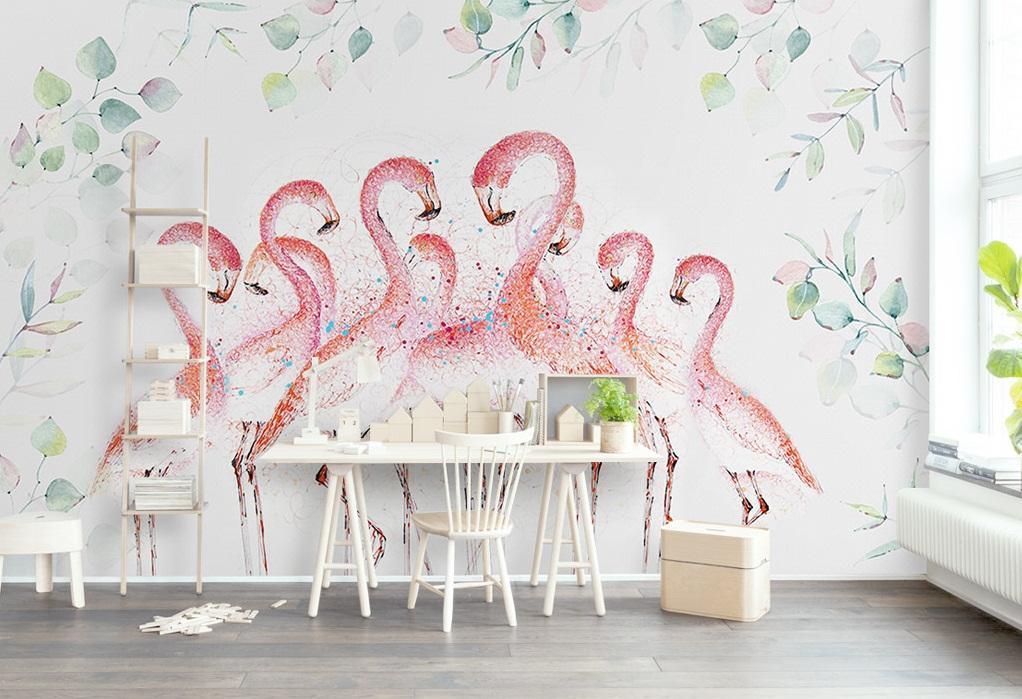 3D Graffiti Flamingo 087 Wallpaper AJ Wallpaper 