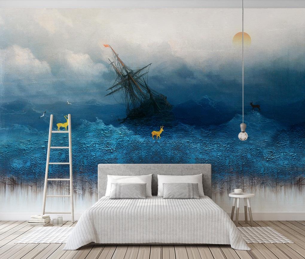 3D Sea Boat 203 Wallpaper AJ Wallpaper 