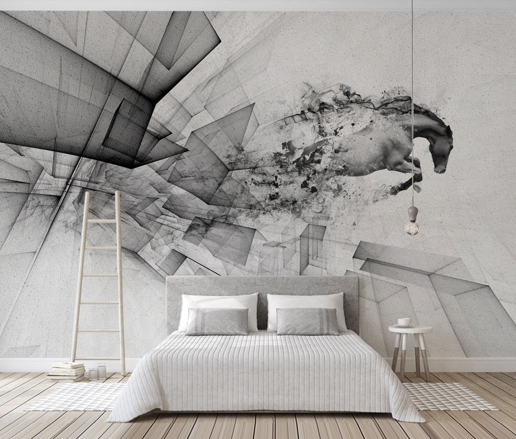 3D Jumping Horse WC527 Wall Murals