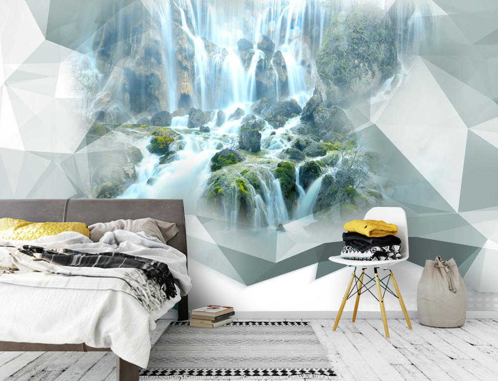 3D Stream Stones 2058 Wall Murals