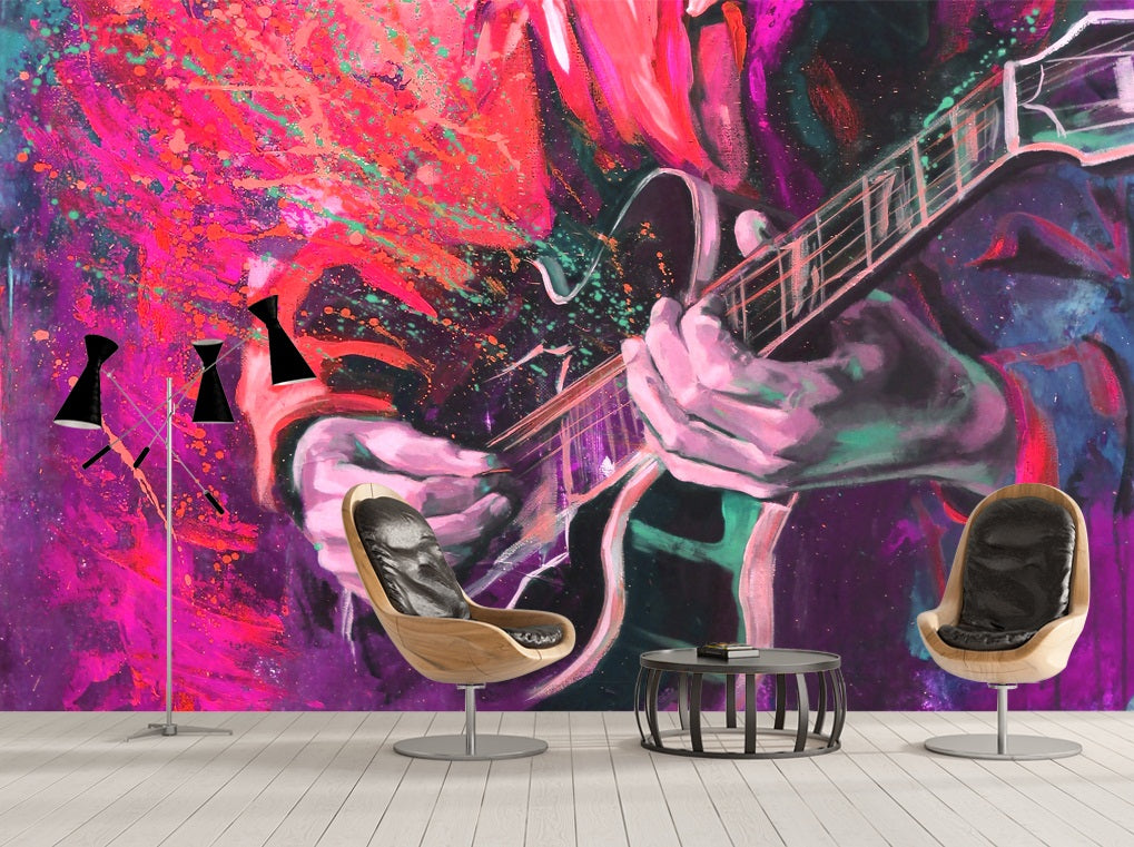 3D Playing Guitar 2101 Wall Murals
