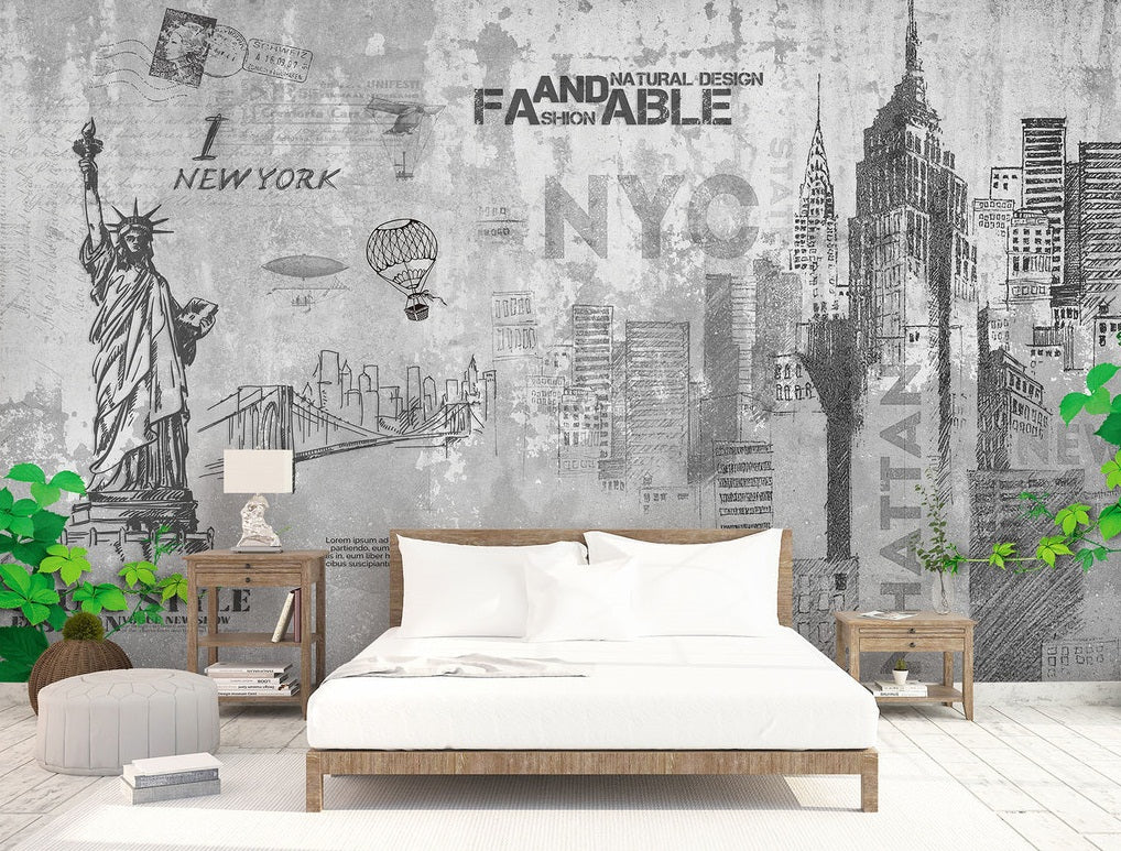 3D Sketch Building WC544 Wall Murals