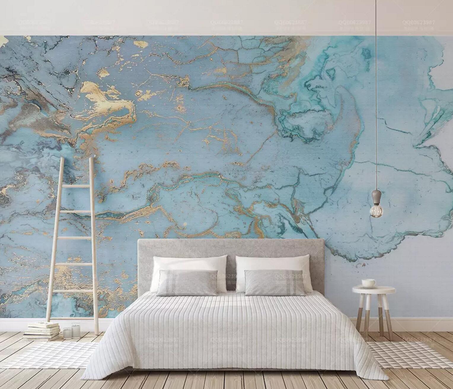 3D Blue Turbulence WC348 Wall Murals