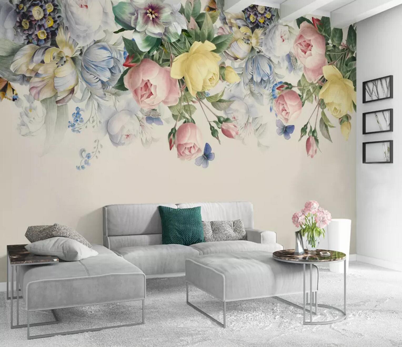 3D Vine Flower 014 Wallpaper AJ Wallpaper 