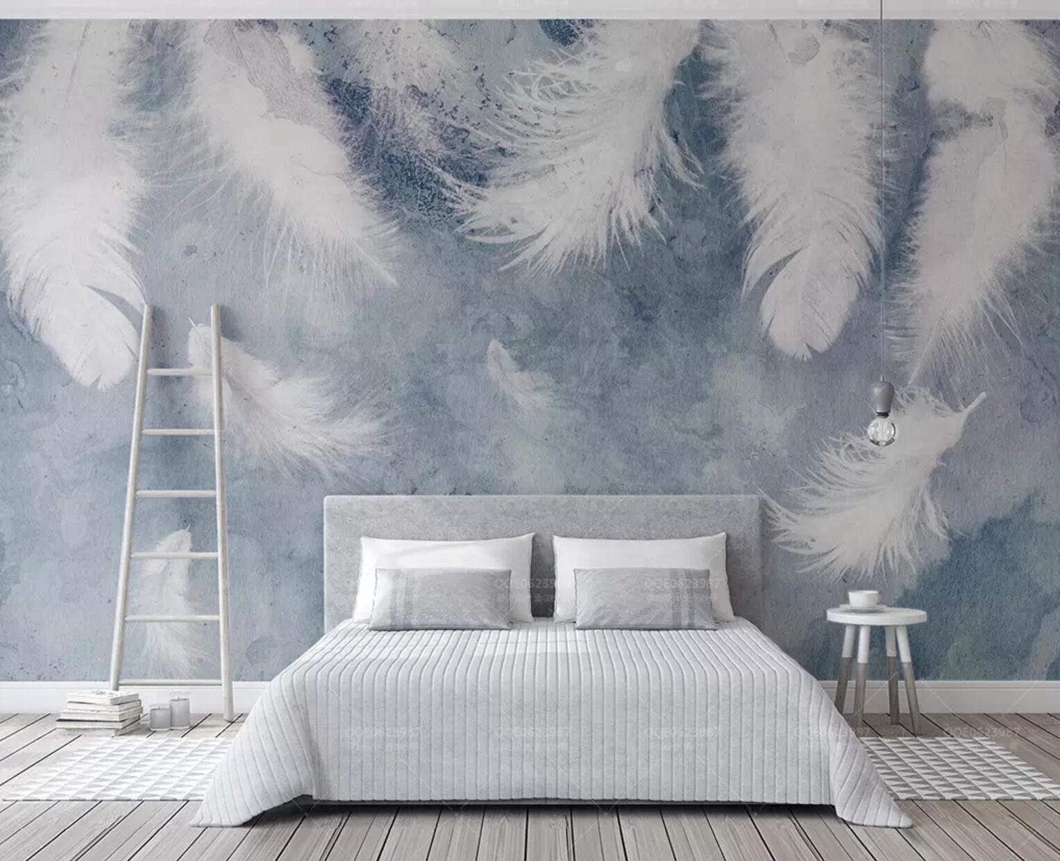 3D White Feather 295 Wallpaper AJ Wallpaper 