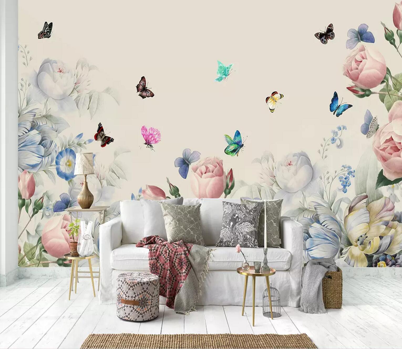 3D Morning Glory Butterfly 451 Wallpaper AJ Wallpaper 