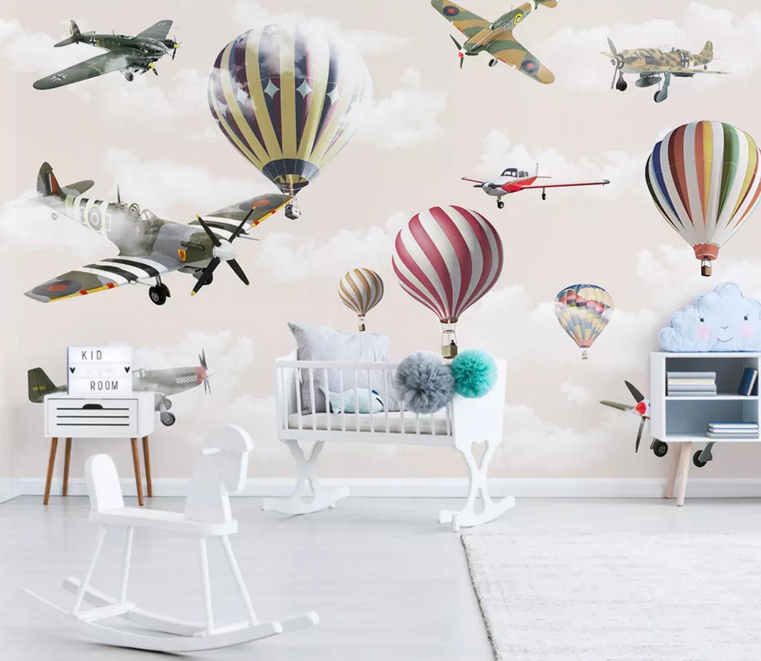 3D Airplane Cloud WC787 Wall Murals