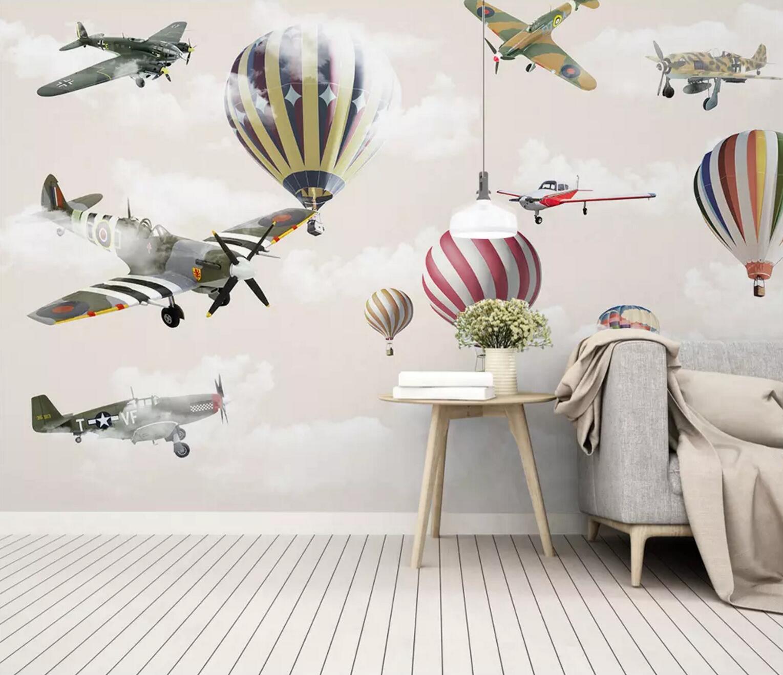 3D Airplane Cloud WC787 Wall Murals