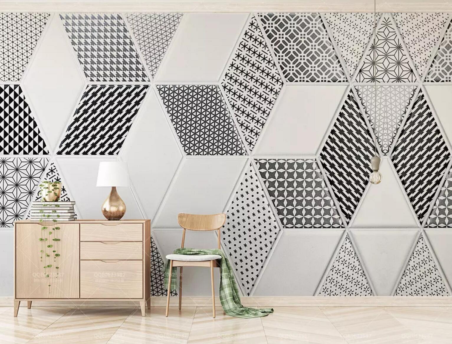 3D Square Pattern WC420 Wall Murals