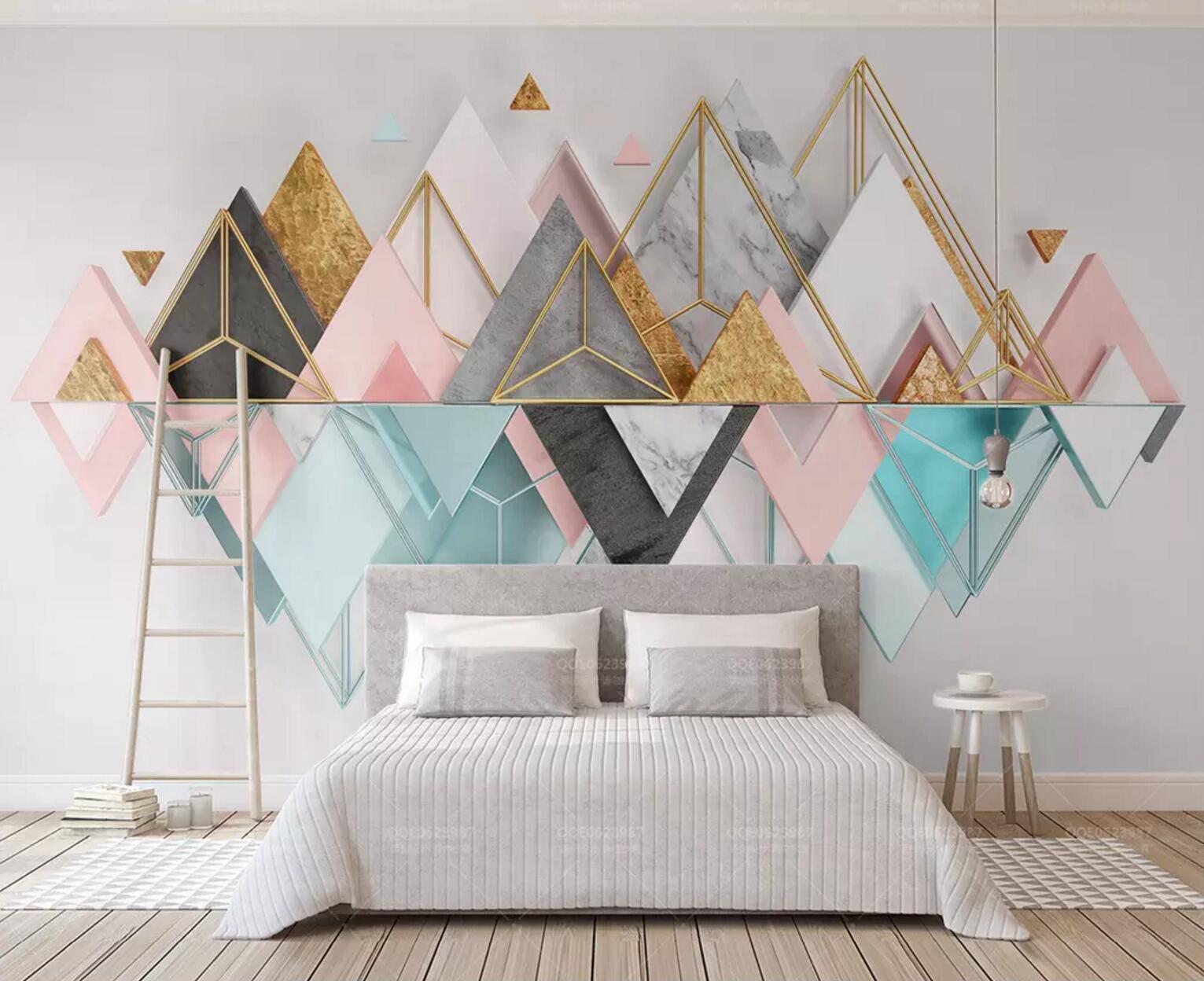 3D Triangle Decoration WC559 Wall Murals