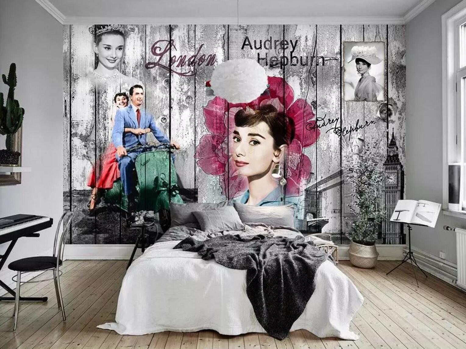 3D Star Wedding Dress WC546 Wall Murals