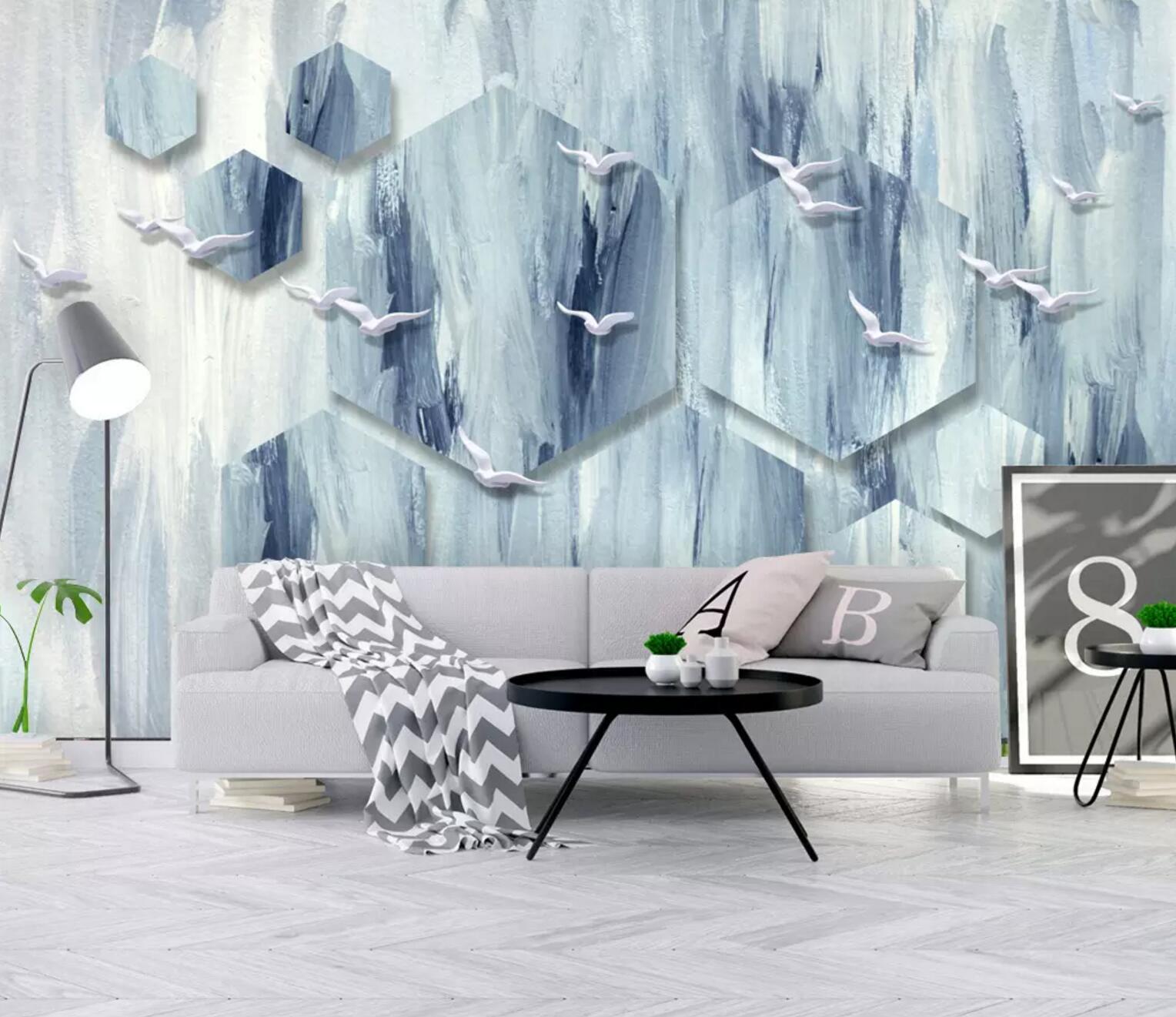 3D White Dove WC675 Wall Murals